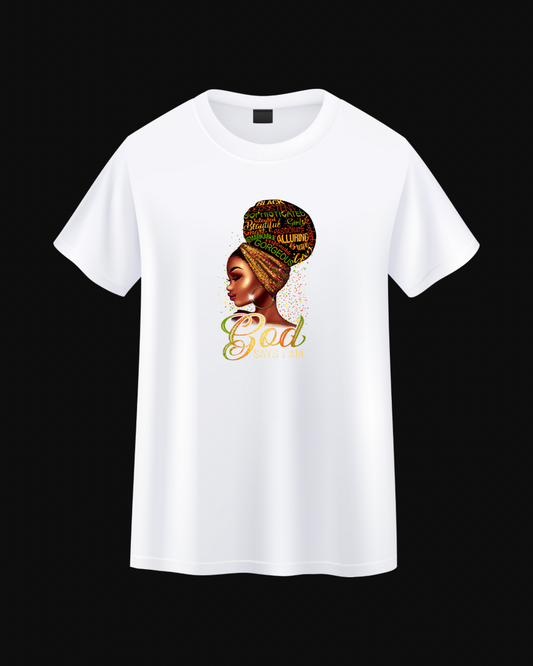 God Says I Am Headwrap Tee